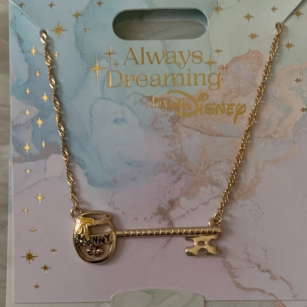 DISNEY Winnie the Pooh Key Necklace in Gold